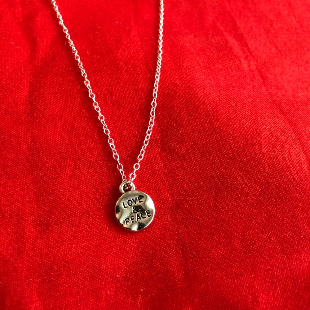 3 for $20 Hammered Peace & Love Pendant Necklace